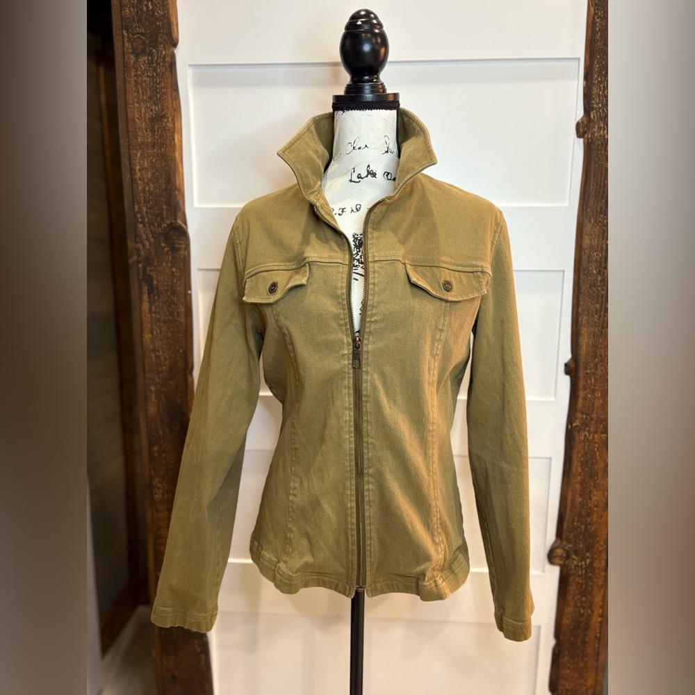 Rafaella Olive Utility Jacket Women's Size 8 Zip Front Lightweight Coat